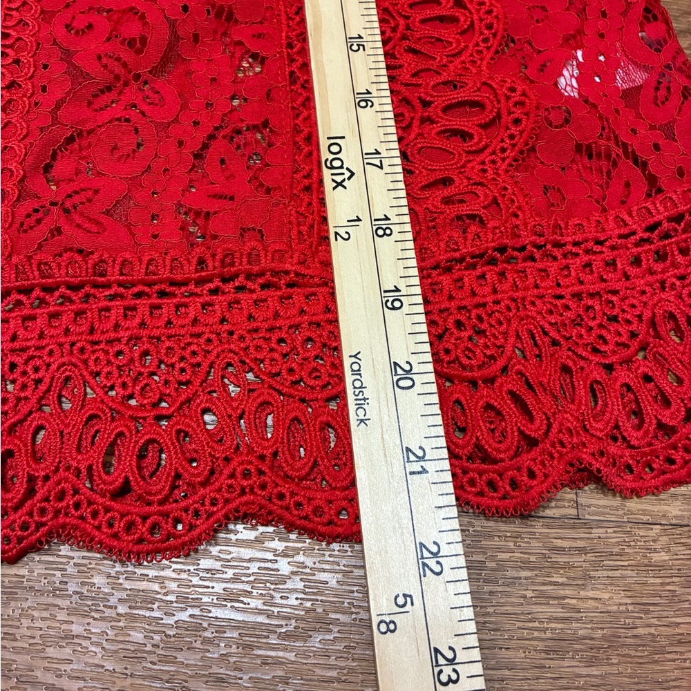 Women’s Love X Design Red Sleeveless Lace Woven Blouse Size Large NWT - Picture 6 of 8